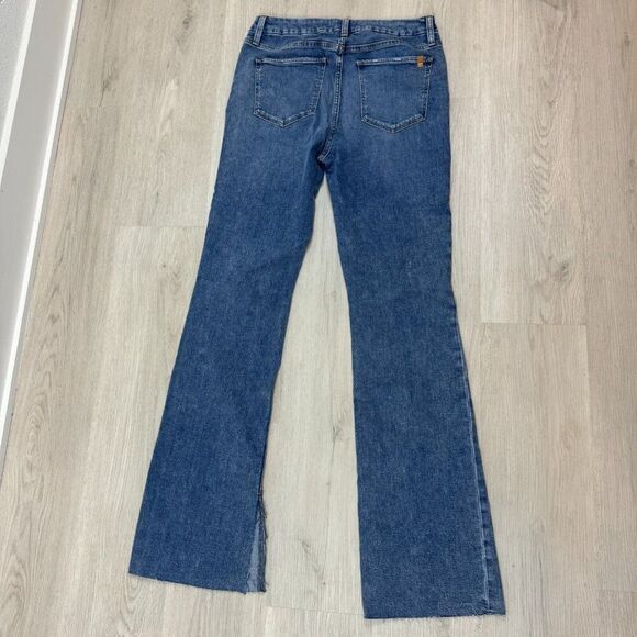 Joes Jeans Hi Honey High Rise Curvy Bootcut Size 31 Medium Wash Raw Slit Hem - Picture 2 of 6